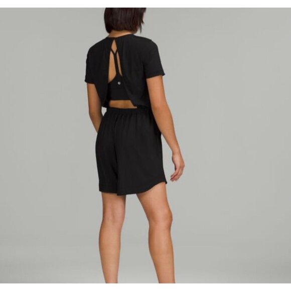 Lululemon Lightweight High-Neck Romper Black Size 8 A141 - Picture 2 of 11